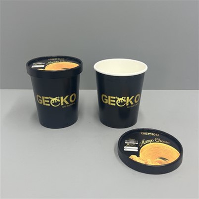 500 ml 16oz papierové tuby na zmrzlinu s papierovými viečkami